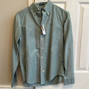 Women’s Ralph Lauren button down shirt, size 4, never worn, tag attached.